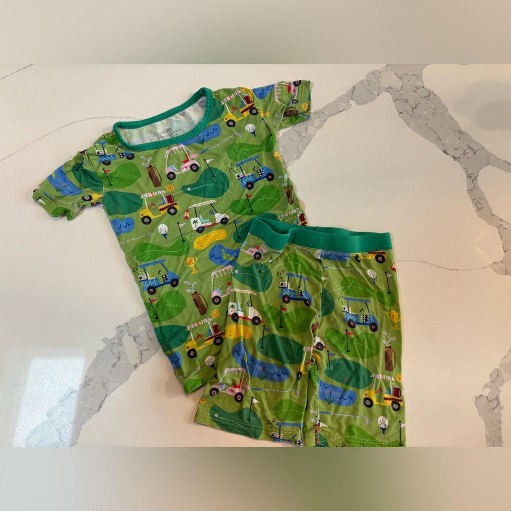 Little Sleepies Short PJ Set-Fairway Fun Print: Size 5-6